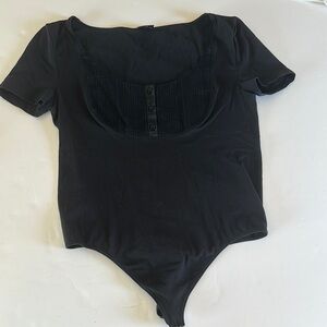 Wolford Black Fitted Bodysuit Short Sleeve